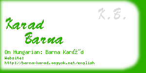 karad barna business card